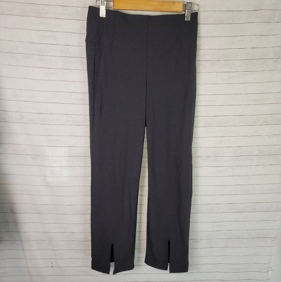 ATHLETA BLACK WANDER SLIM STRAIGHT CROPPED PANTS, SZ 2P - Picture 1 of 9